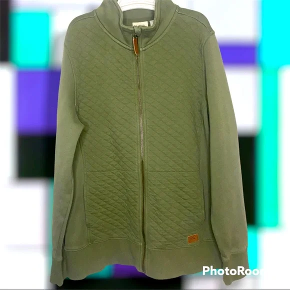 L.L. Bean Quilted Zip Up Jacket in Olive Size Large - Picture 1 of 2